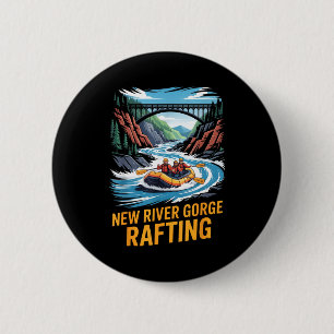 New River Gorge Rafting Whitewater Kayak Outdoor W 6 Cm Round Badge