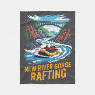New River Gorge Rafting Whitewater Kayak Outdoor W Fleece Blanket
