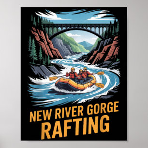 New River Gorge Rafting Whitewater Kayak Outdoor W Poster