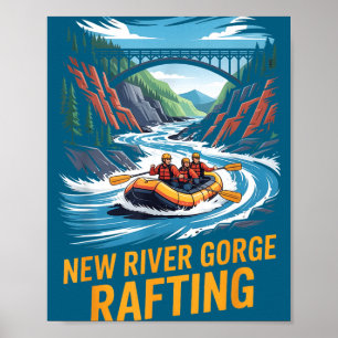 New River Gorge Rafting Whitewater Kayak Outdoor W Poster
