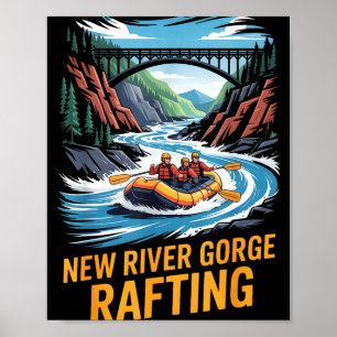 New River Gorge Rafting Whitewater Kayak Outdoor W Poster