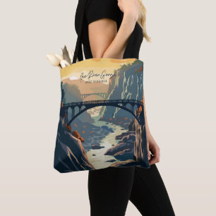 New River Gorge West Virginia USA Vintage Travel Tote Bag
