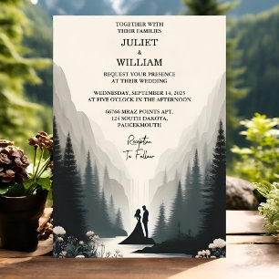 New River Rain Cloud Nature Smoky Mountain Wedding Invitation