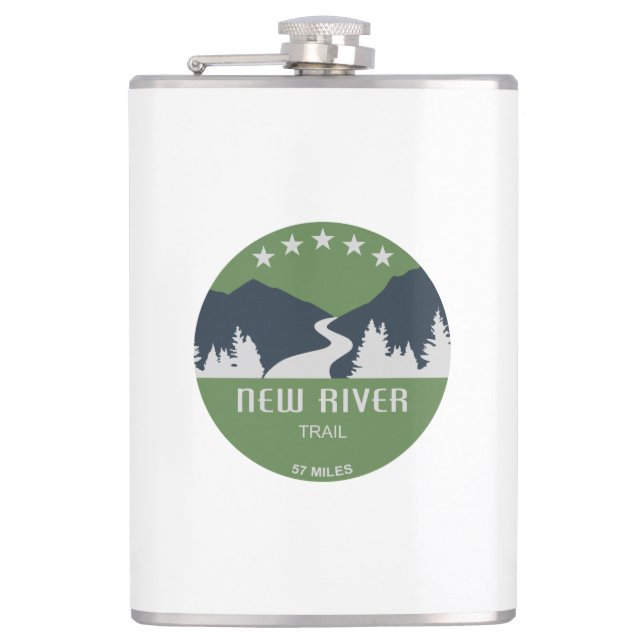 New River Trail Hip Flask (Front)