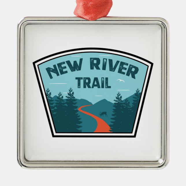 New River Trail Metal Tree Decoration (Front)