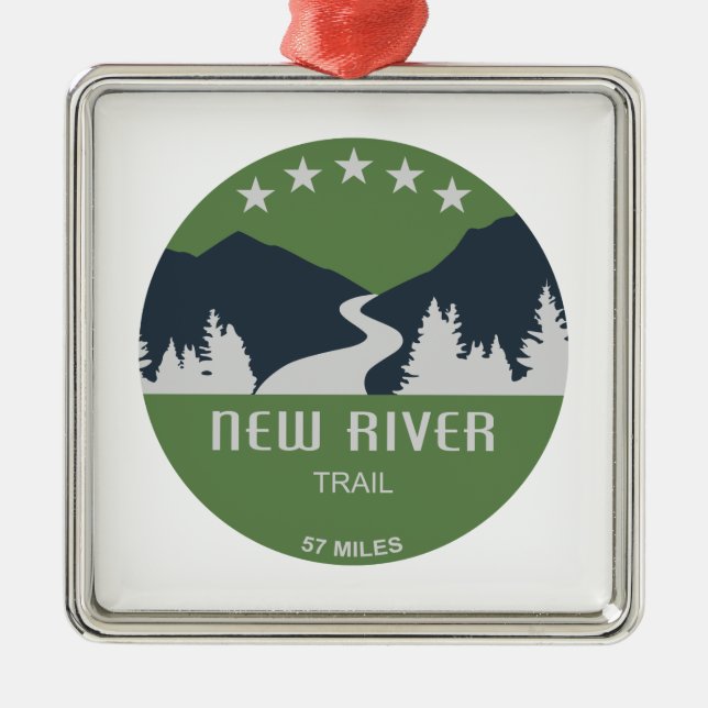New River Trail Metal Tree Decoration (Front)