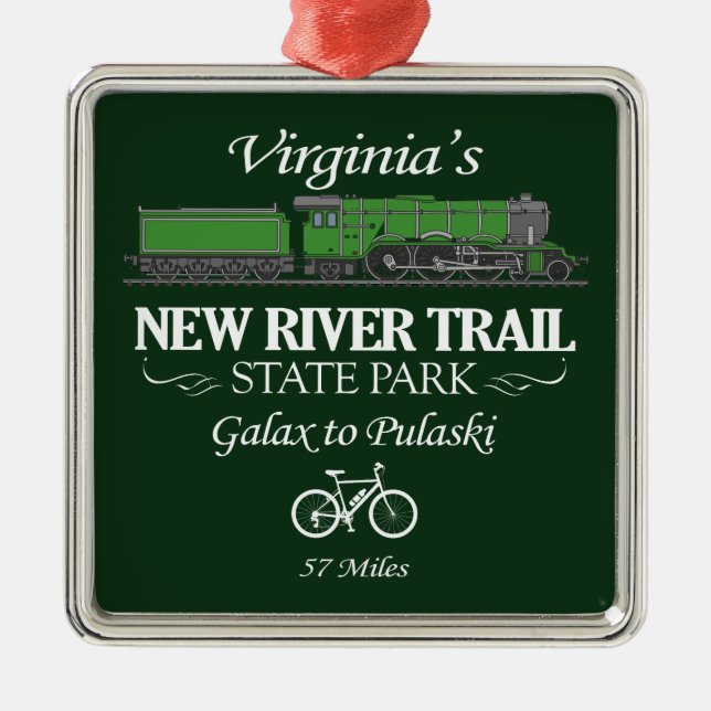 New River Trail SP (RT2) Metal Tree Decoration (Front)