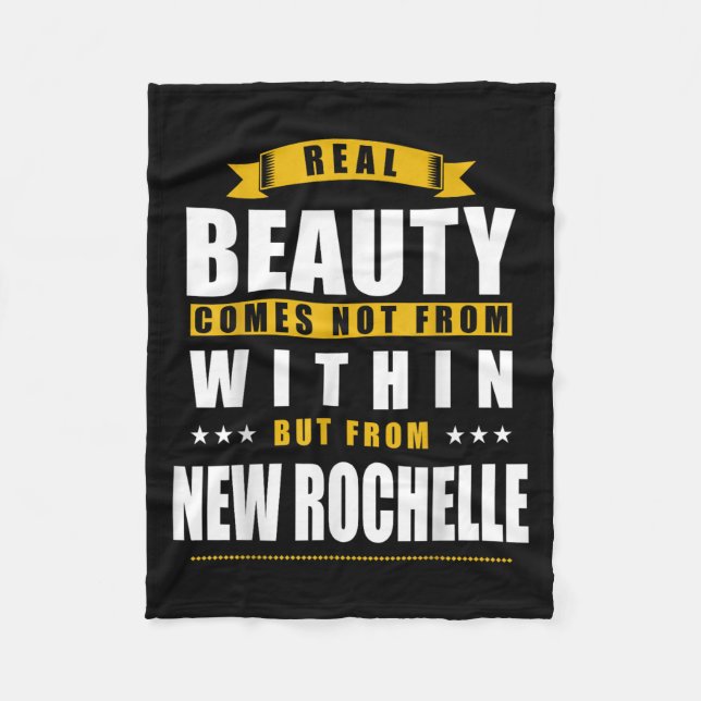 New Rochelle - Funny D City Gift  Fleece Blanket (Front)