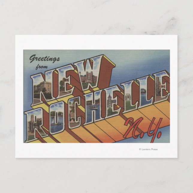 New Rochelle, New York - Large Letter Scenes Postcard (Front)