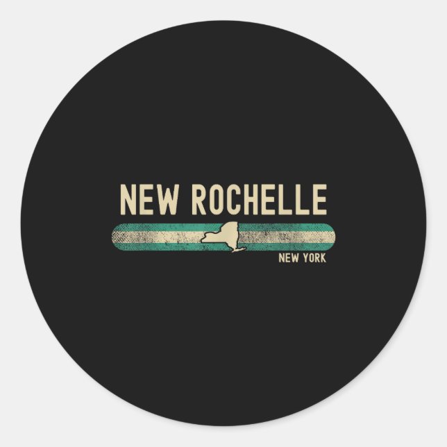 New Rochelle Ny _ New York _ Travel &amp; 80s Styl Classic Round Sticker (Front)