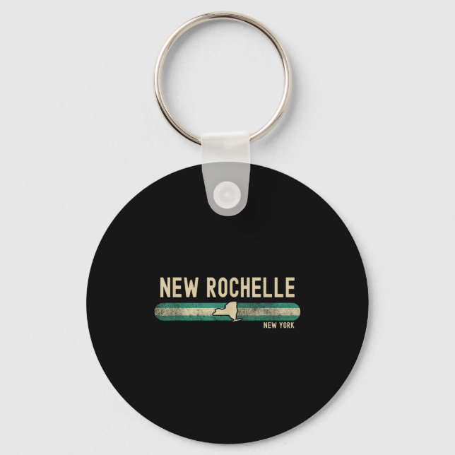 New Rochelle Ny _ New York _ Travel &amp; 80s Styl Key Ring (Front)