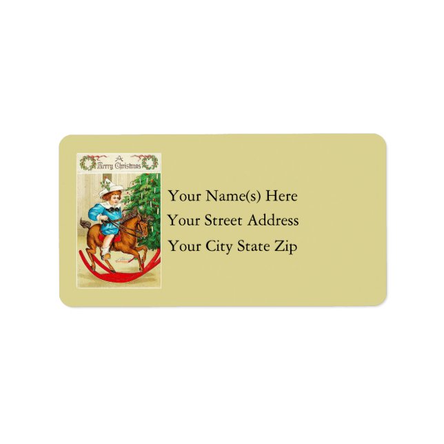 New Rocking Horse Vintage Address Label (Front)