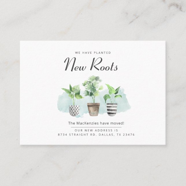 New Roots Change of Address Moving Announcement (Front)