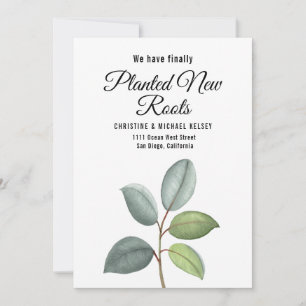 New Roots Planted New Home Moving Flat  Announcement