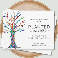 New Roots Tree Moving Announcement Postcard