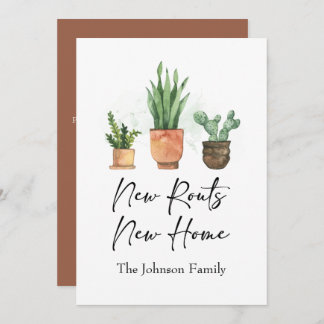 New Roots We've Moved New Home Terracotta  Announcement