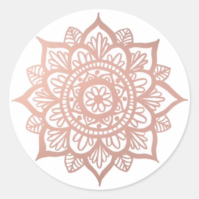 New Rose Gold Mandala Sticker (Front)