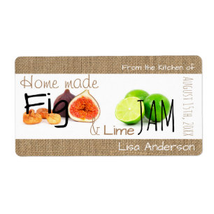New Rustic Fig and Lime Jam personalized H Label