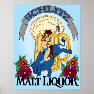 New Schlitz Malt Liquor Girl Poster