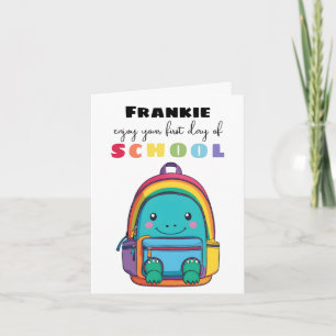 New School Starter Card For Son Daughter crocodile