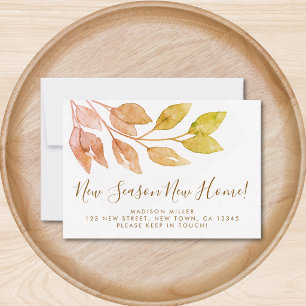 New Season New Home Fall Foliage Moving Announcement