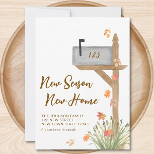 New Season New Home Fall Mailbox Moving  Announcement
