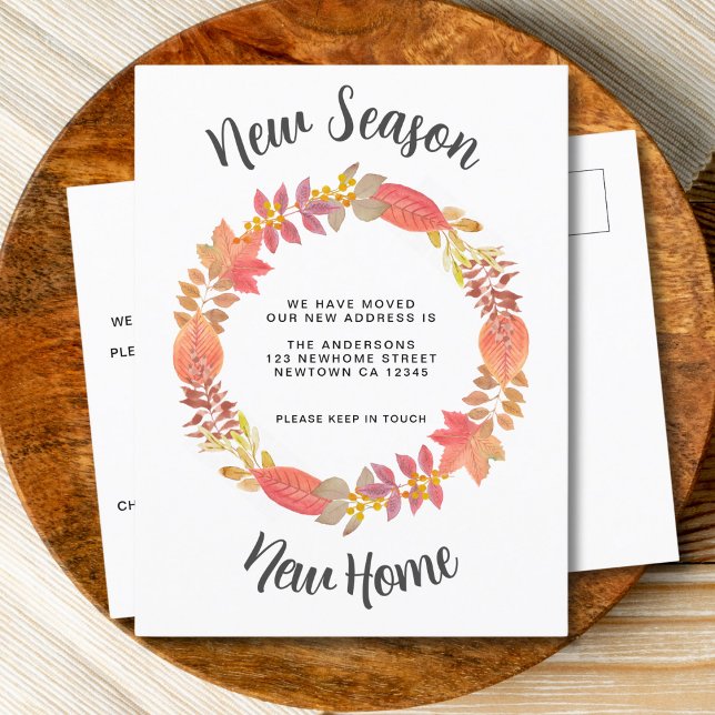 New Season New Home Fall Moving Announcement Postcard (Creator Uploaded)