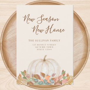 New Season New Home Fall Pumpkin Moving Announcement