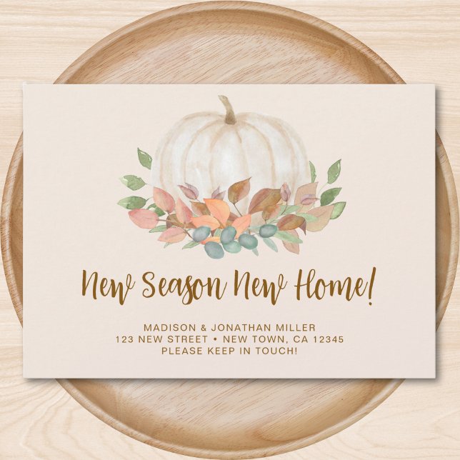 New Season New Home Pumpkin Fall Autumn Moving  Announcement (Creator Uploaded)