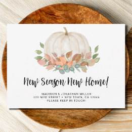 New Season new Home Pumpkin Fall Autumn Moving Announcement