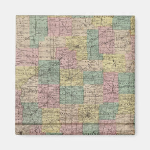 New sectional and township map of Indiana Magnet