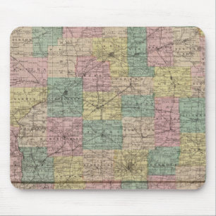 New sectional and township map of Indiana Mouse Mat