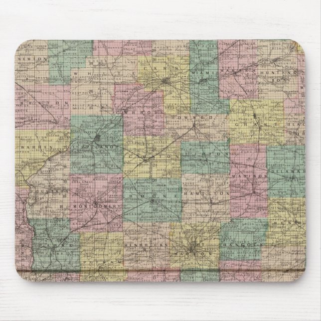 New sectional and township map of Indiana Mouse Mat (Front)