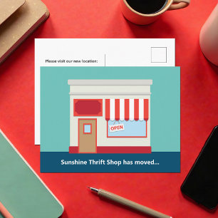 New Shop Cute Grand Opening or Store Moving Postcard