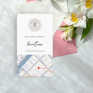 New shop location map business logo minimalist  calling card