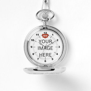 NEW! Silver Pocket Watch - Custom (add image/text)