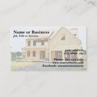 new single family home under construction business card