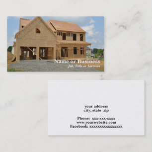 new single family house under construction business card