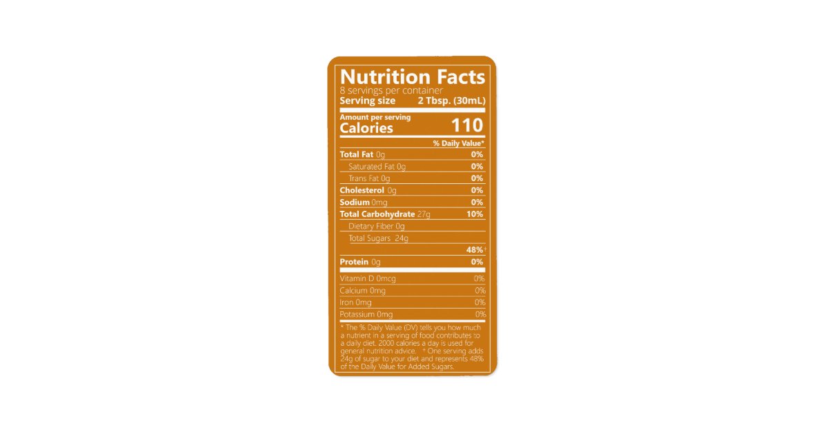 New Single-Ingredient Sugar Nutrition Facts Labels | Zazzle.co.uk