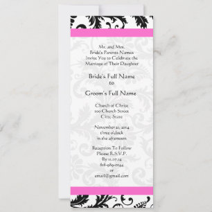 New Sizes  Damask Swirls Wedding Invitation