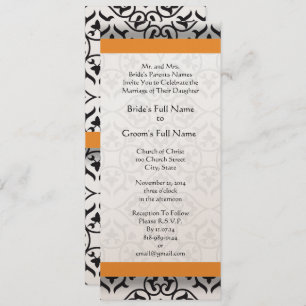 New Sizes Damask Swirls Wedding Invitation