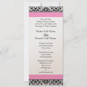 New Sizes Damask Swirls Wedding Invitation