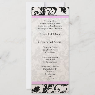 New Sizes  Damask Swirls Wedding Invitation