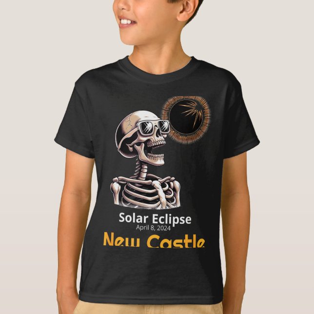 New Skeleton Solar Eclipse Castle Indiana T-Shirt (Front)