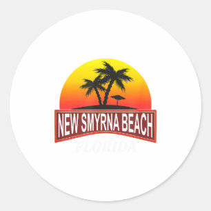 New Smyrna Beach Florida - Beach Vacation -  Classic Round Sticker