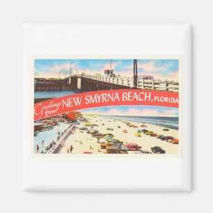 New Smyrna Beach Florida FL Old Travel Souvenir Magnet
