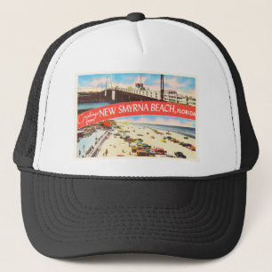 New Smyrna Beach Florida FL Old Travel Souvenir Trucker Hat