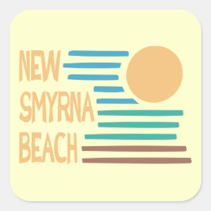 New Smyrna Beach Florida geometric design Square Sticker