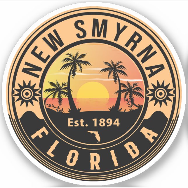 New Smyrna Beach Florida Sunset Vintage Souvenirs (Front)