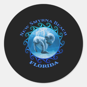 New Smyrna Beach Florida Vacation Swimming A Classic Round Sticker